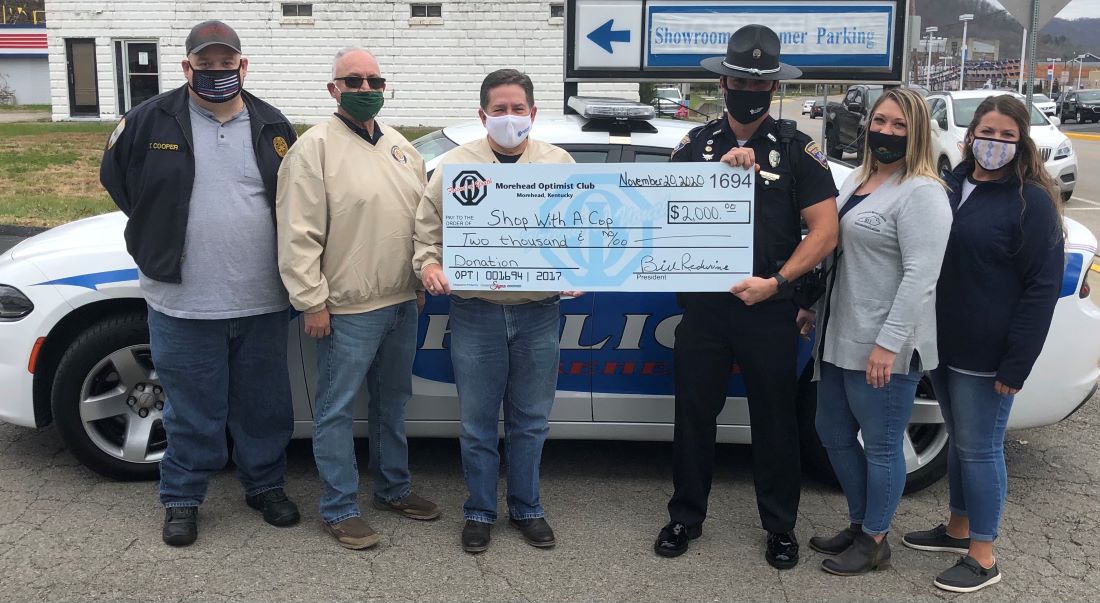 Presentation of check for "Shop With a Cop" 2020